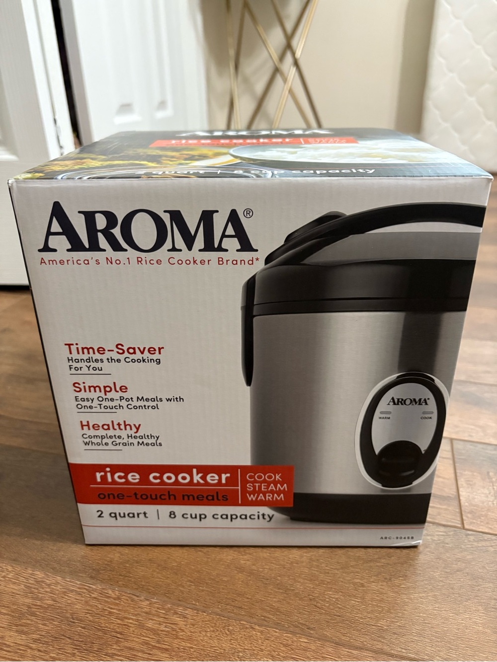 Aroma 8 Cup Cooked Rice Cooker 2 Qt One-Touch Rice Cooker New Open Box